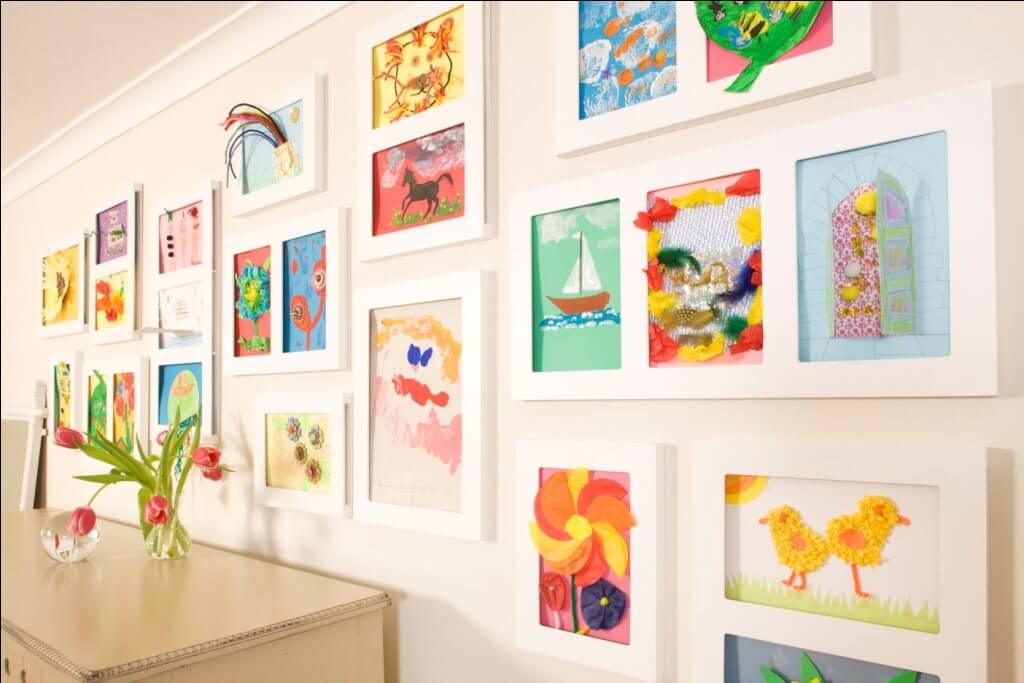 Children's art gallery wall